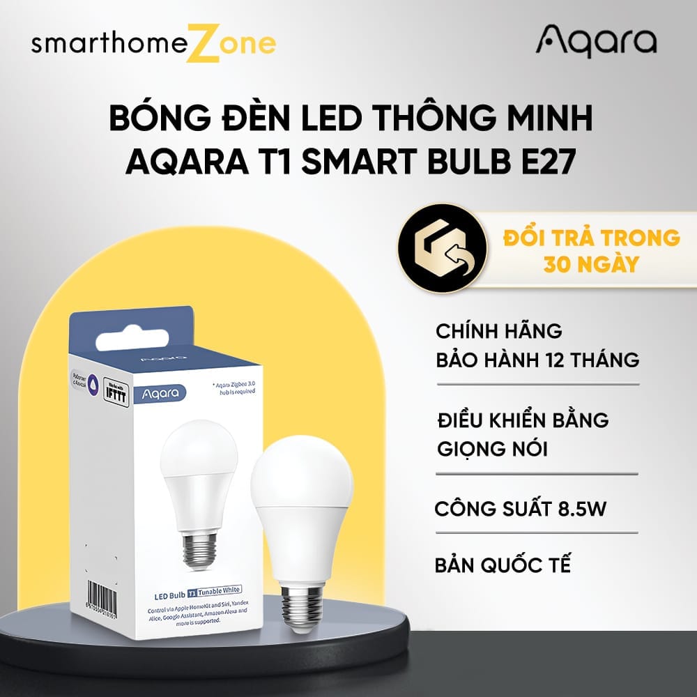 Bóng đèn LED Aqara T1 Smart Bulb E27 8.5W 2700K – 6500K