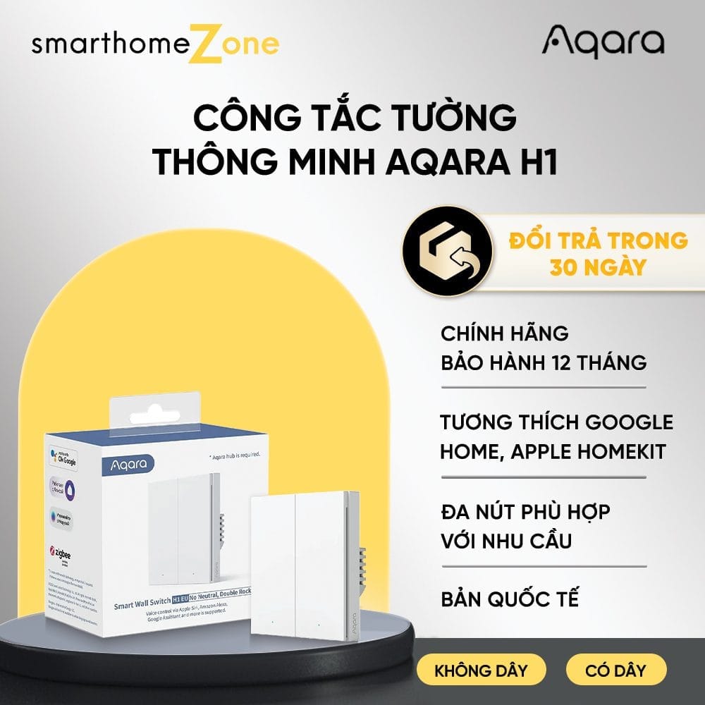 Công tắc Aqara H1 EU Smart Switch White/Grey – Quốc Tế