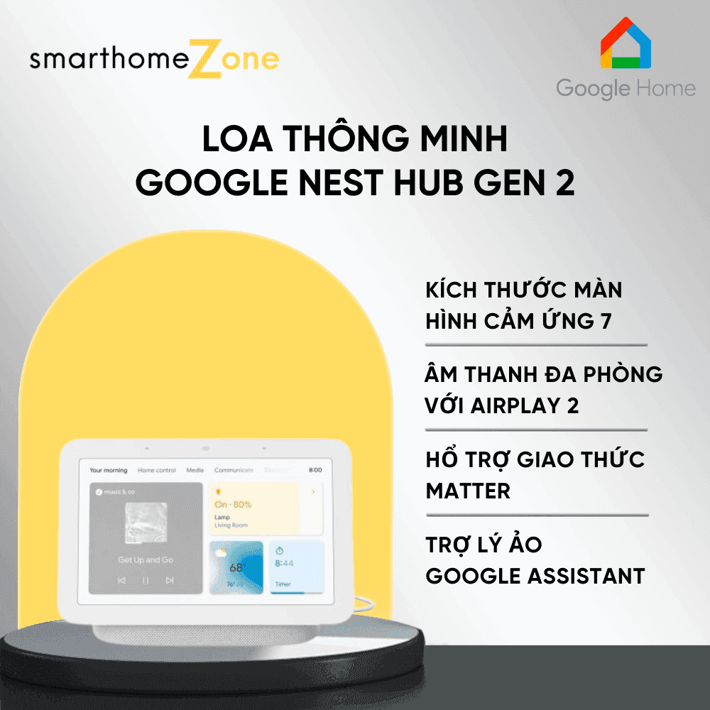 Google Nest Hub Gen 2 – Màn hình và khung ảnh thông minh
