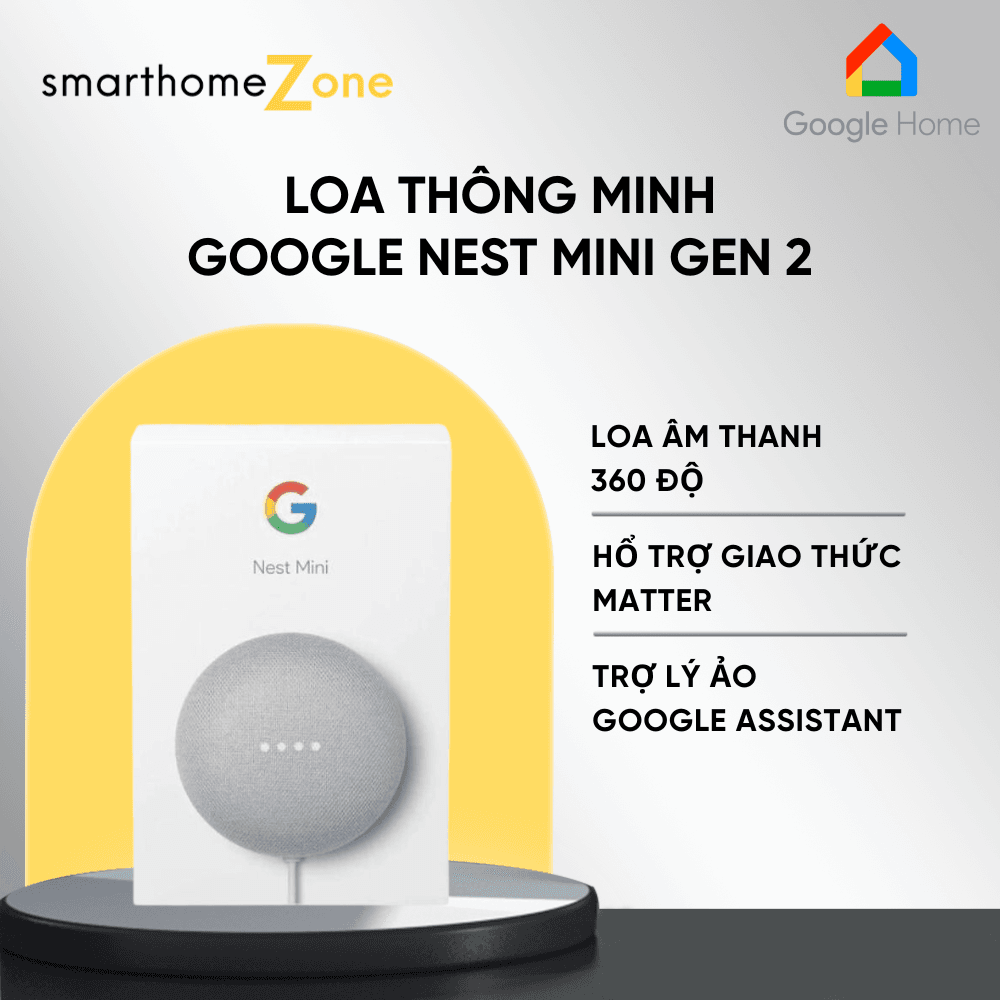 Google Nest Mini Thế hệ 2- Loa thông minh tích hợp trợ lí ảo Google
