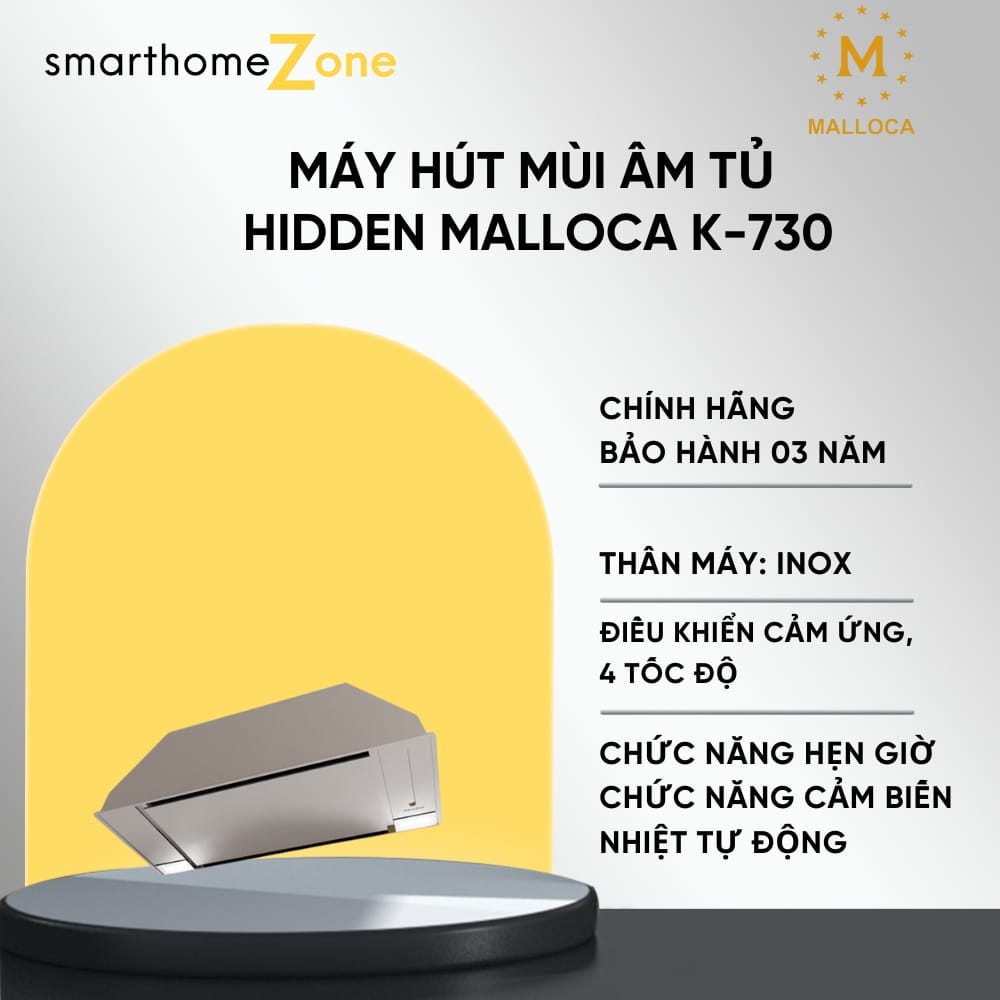 Máy Hút Mùi Âm Tủ Hidden Malloca K-730